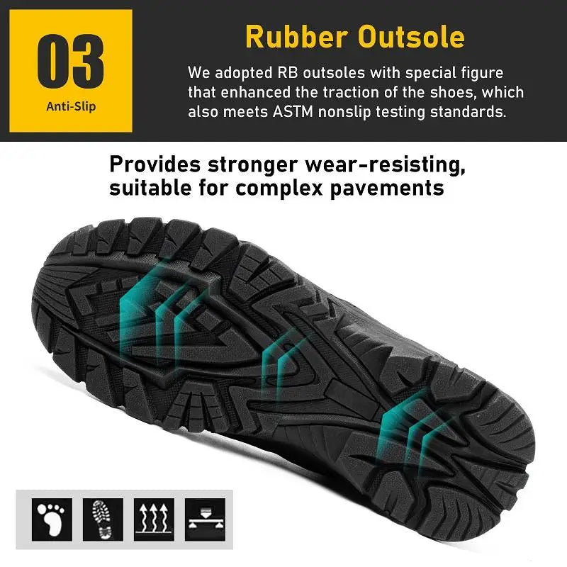 2024 Lightweight Breathable Deodorant Work Shoes Summer Safty Shoes Men Safety Shoes With Rubber Bottom